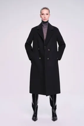 Dynamic Fit Cachet Wool Blend Black Coat