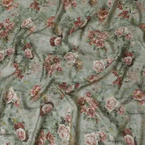 Enchanted Garden Viscose Fabric with Floral Print, 110 cm Wide-D19209