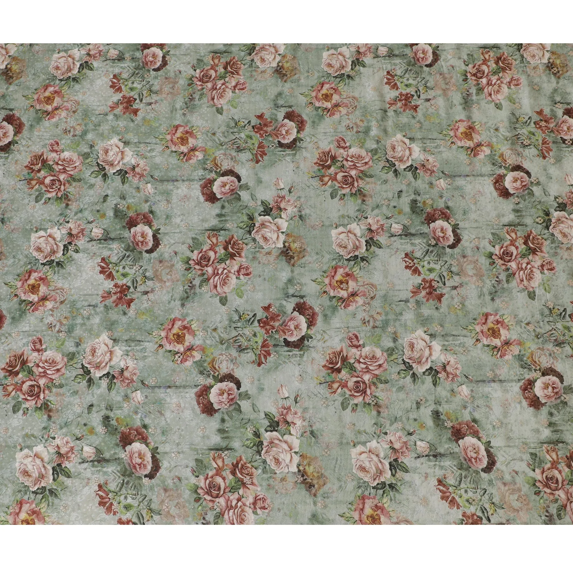 Enchanted Garden Viscose Fabric with Floral Print, 110 cm Wide-D19209