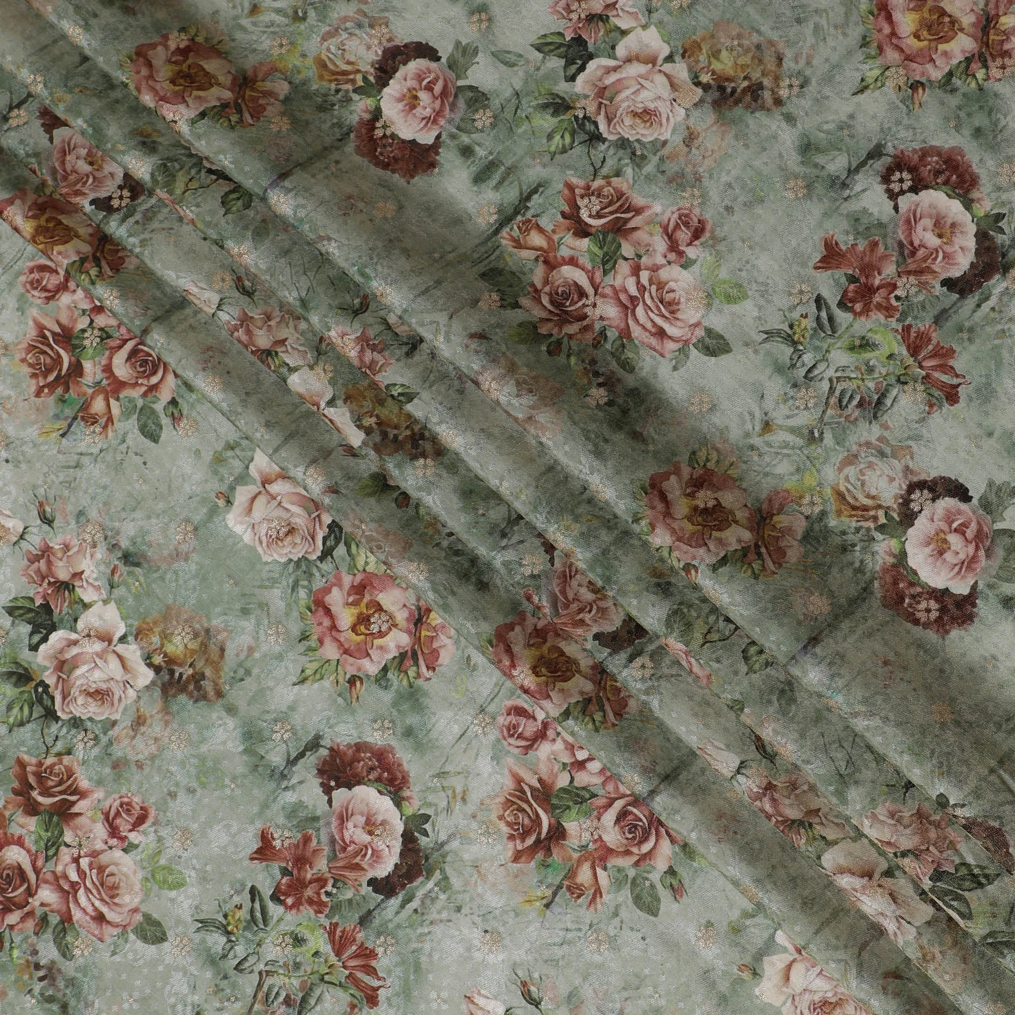 Enchanted Garden Viscose Fabric with Floral Print, 110 cm Wide-D19209