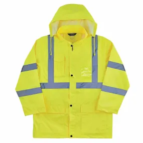 Ergodyne 24337 8366 3XL Lime Class 3 Lightweight Hi-Vis Rain Jacket