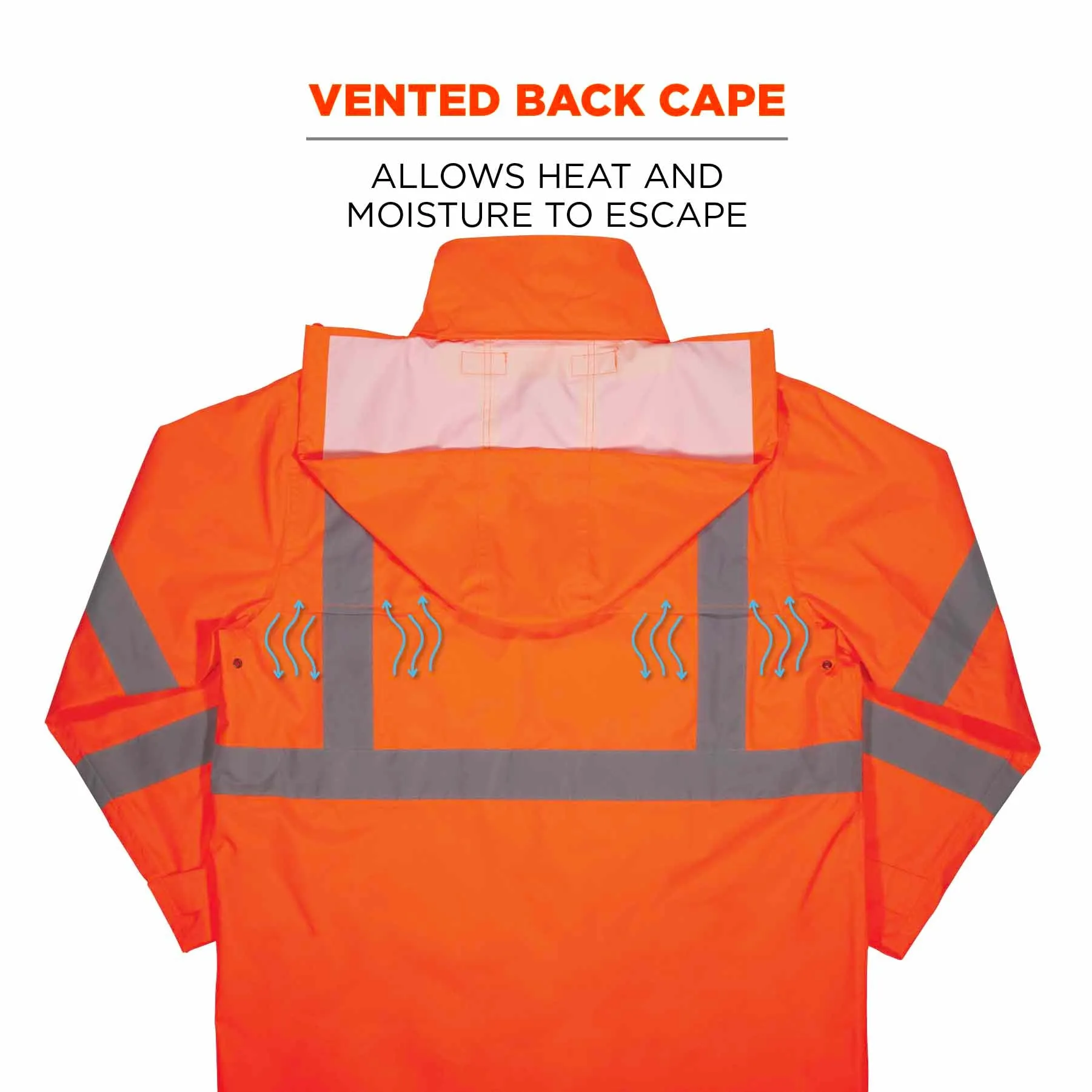 Ergodyne 24362 8366 S Orange Class 3 Lightweight Hi-Vis Rain Jacket