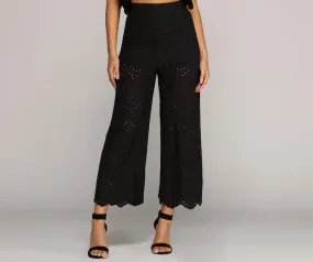 Eyelets On You Culotte Pants