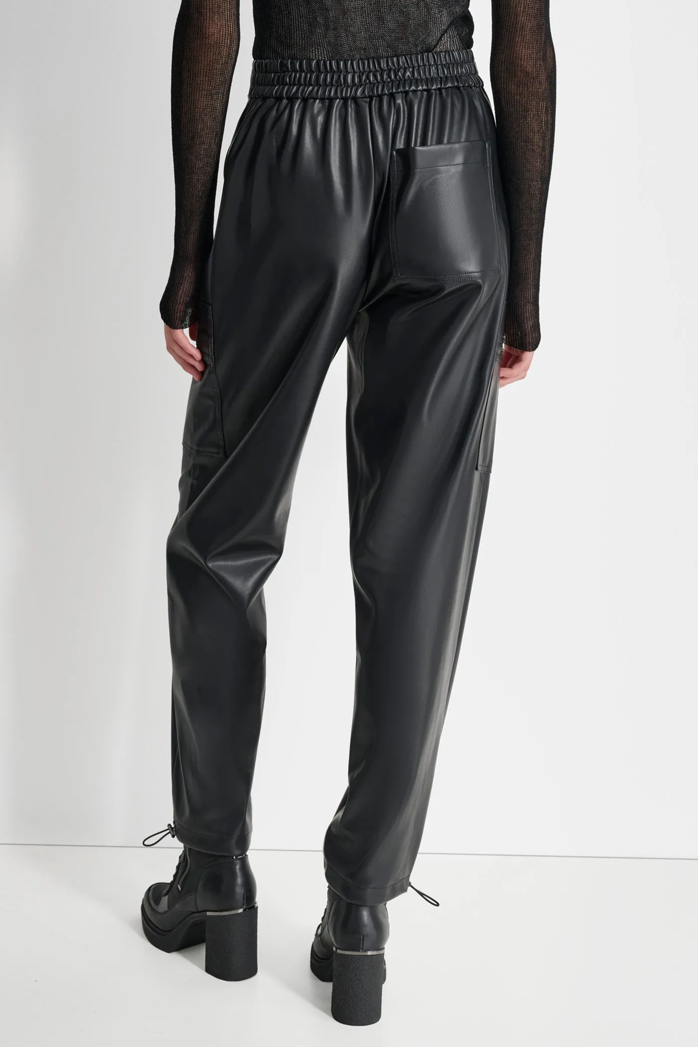 FAUX LEATHER CARGO PANT