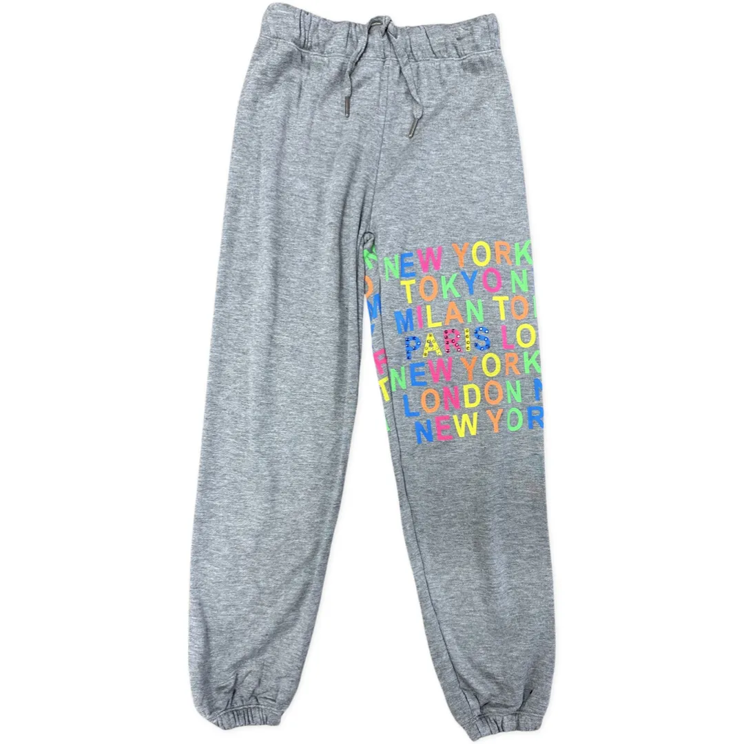 FBZ Neon Cities Misty Grey Joggers