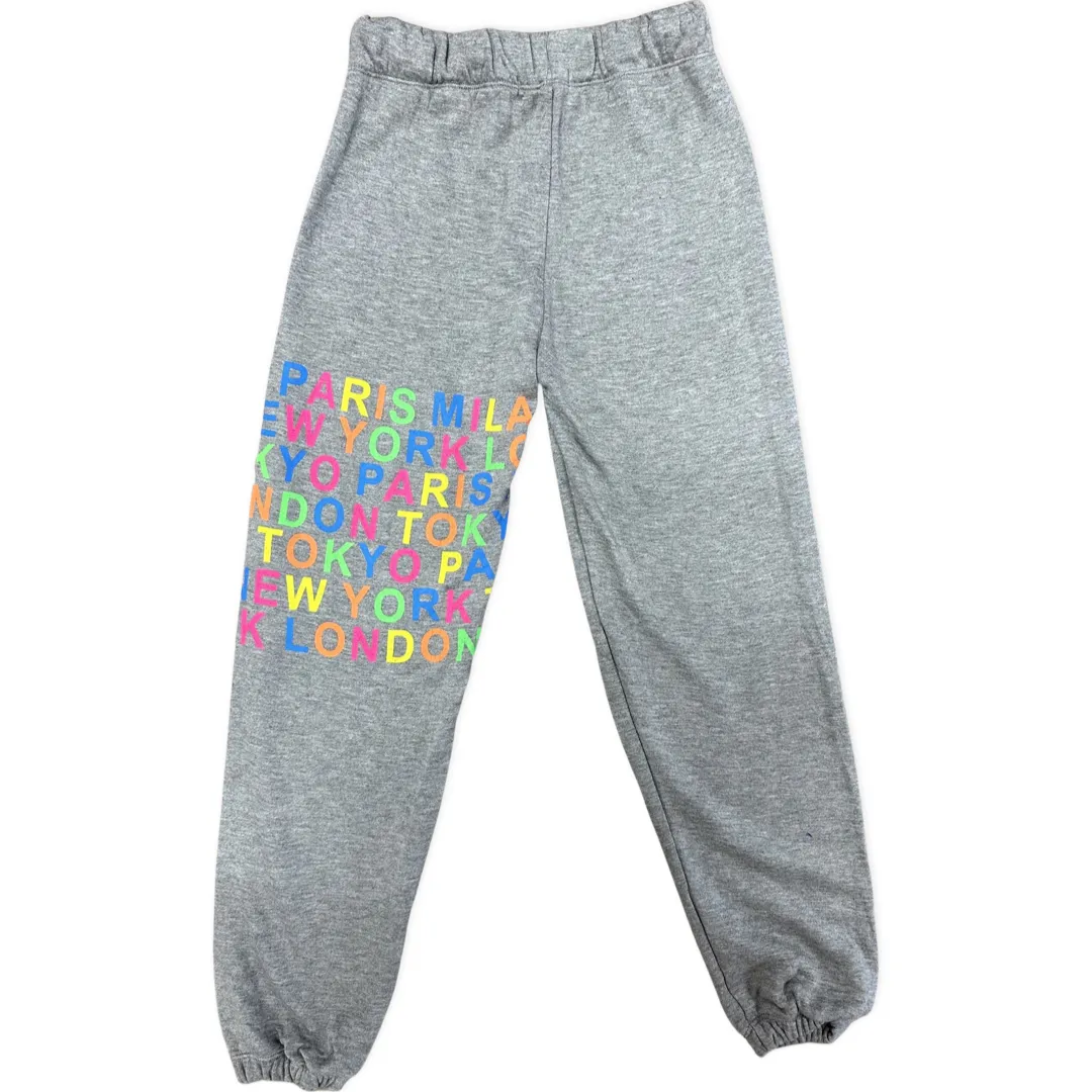 FBZ Neon Cities Misty Grey Joggers