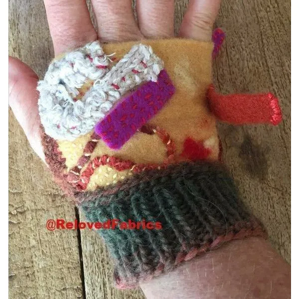 Fingerless Gloves ,Fingers Free, Arm Warmers, Driving Gloves Felt, Embroidered, Knit and Crochet hand shorty gloves n embroidered accents