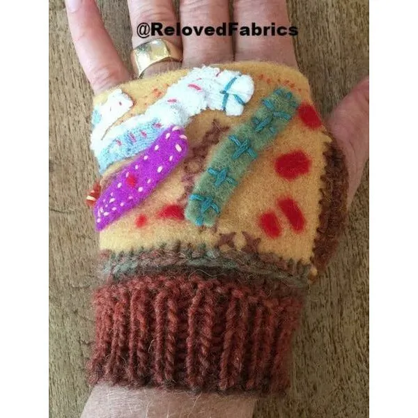 Fingerless Gloves ,Fingers Free, Arm Warmers, Driving Gloves Felt, Embroidered, Knit and Crochet hand shorty gloves n embroidered accents