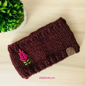 Fireweed Chunky Knit Headbands/Ear Warmers in Claret