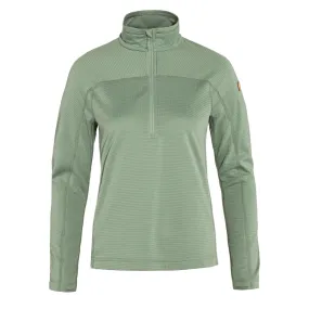 Fjallraven Womens Abisko Lite Fleece Half Zip Misty Green