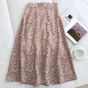 Floral Slim Versatile High Waist Female Skirt