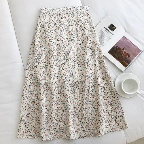 Floral Slim Versatile High Waist Female Skirt