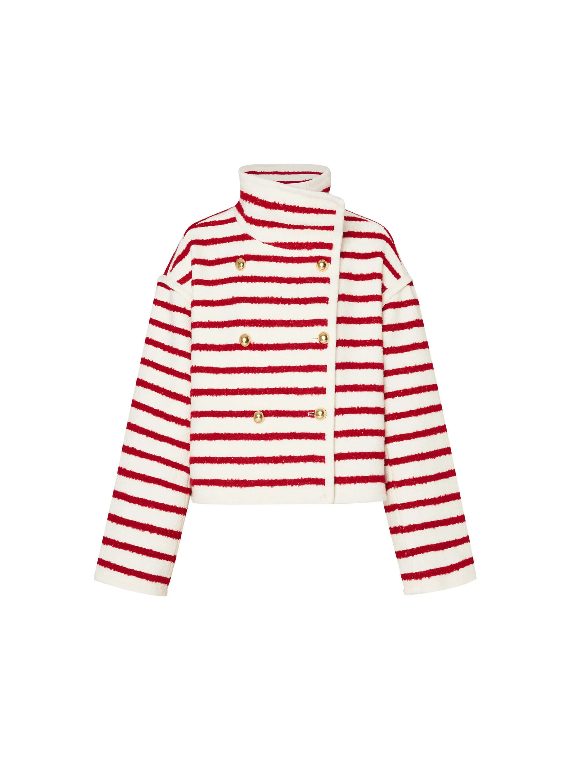 Funnel Neck Stripe Coat