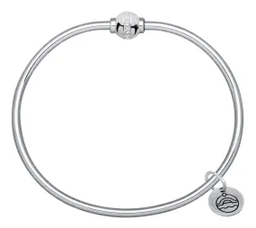 Genuine Sterling Silver Cape Cod Bracelet with Polished Sterling and CZ Bead