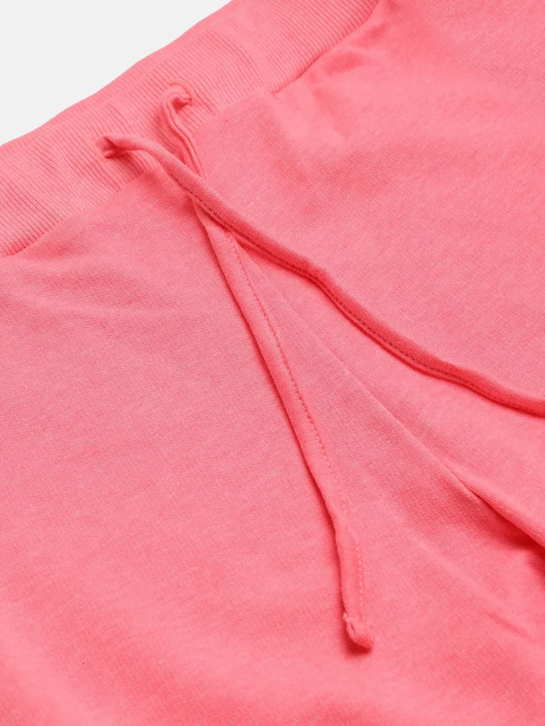 Girls Neon Pink Terry Basic Drawstring Joggers - Lyush Kids