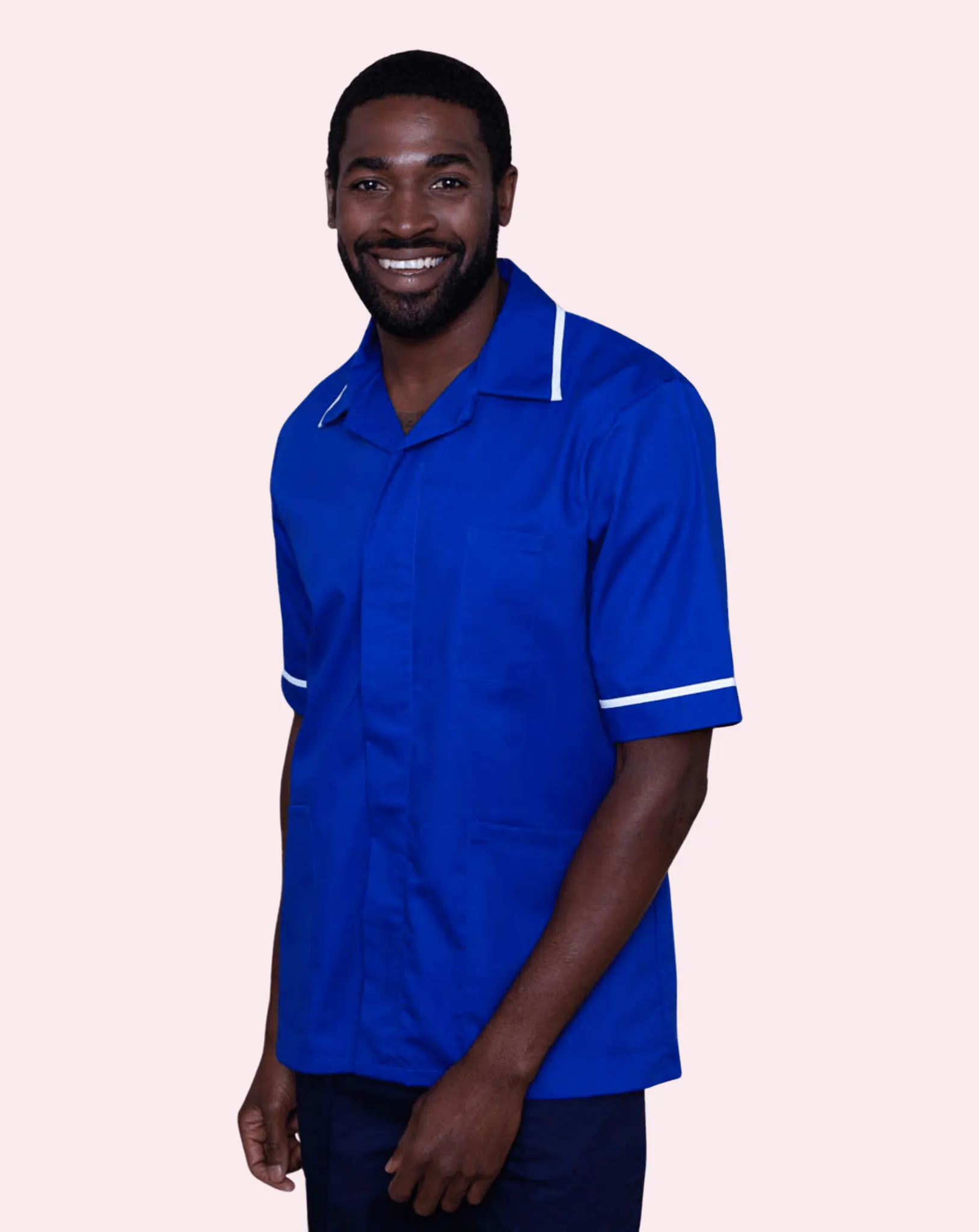 Globe Men's Classic Healthcare Tunic - Royal Blue / White