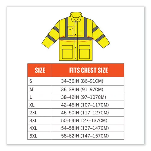 Glowear 8366 Class 3 Lightweight Hi-vis Rain Jacket, Polyester, 4x-large, Lime, Ships In 1-3 Business Days