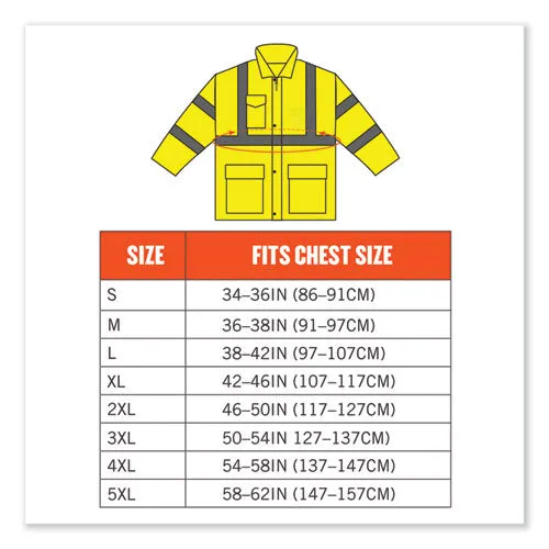 Glowear 8366 Class 3 Lightweight Hi-vis Rain Jacket, Polyester, 5x-large, Lime, Ships In 1-3 Business Days