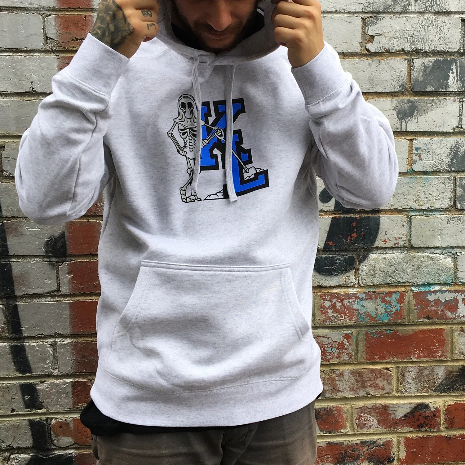 Grave Digger Hoodie (Grey/Blue)