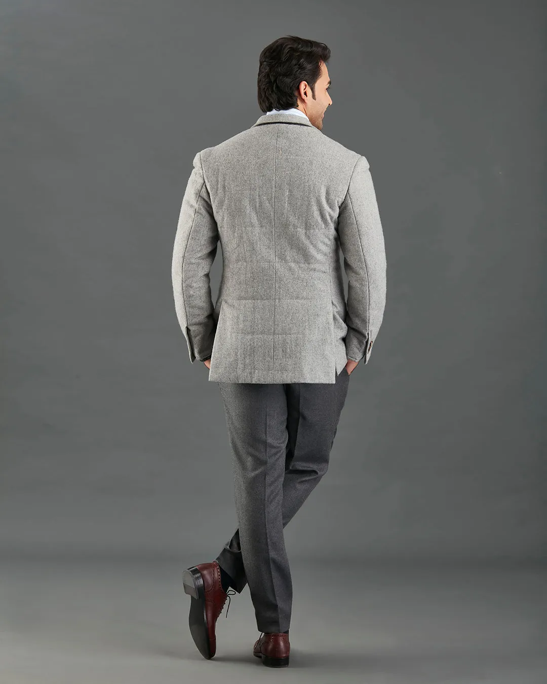 Grey Wool Flannel Chore Coat