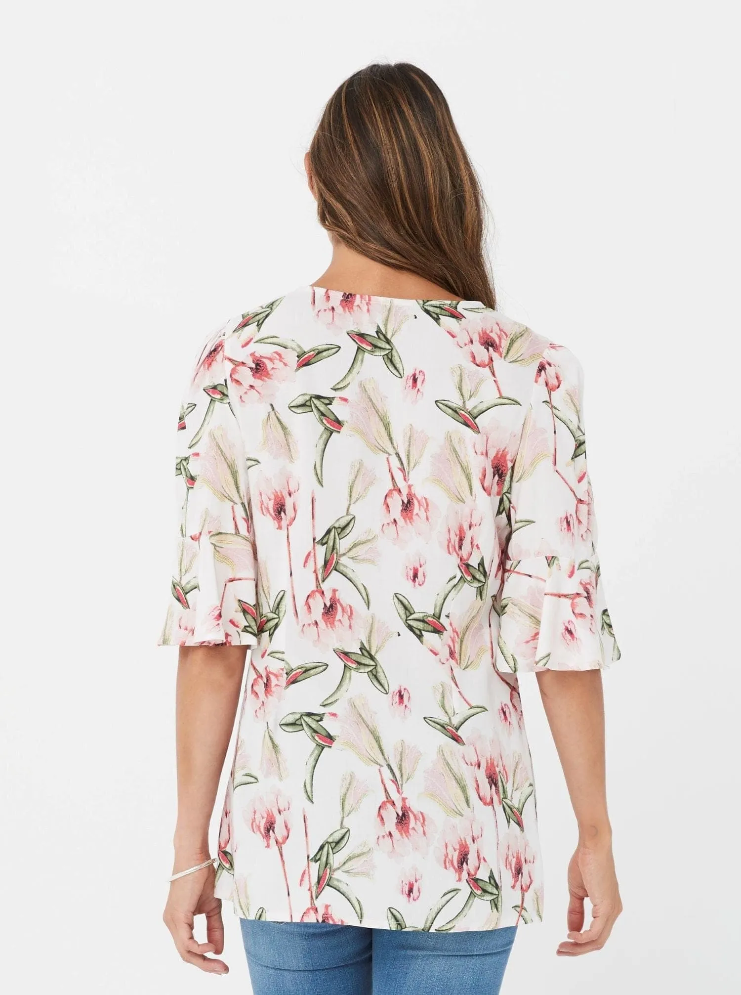 Hanneli Top - Pink Floral/Viscose