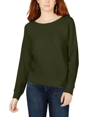 Hooked Up By IOT Junior's Knit Long Sleeves Pullover Sweater Green Size X-Large