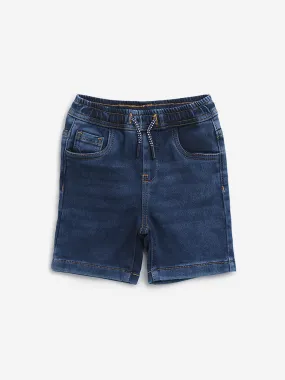 HOP Kids Dark Blue Mid-Rise Denim Shorts