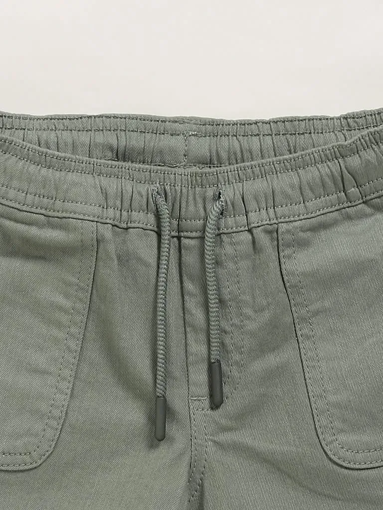 HOP Kids Plain Green Shorts