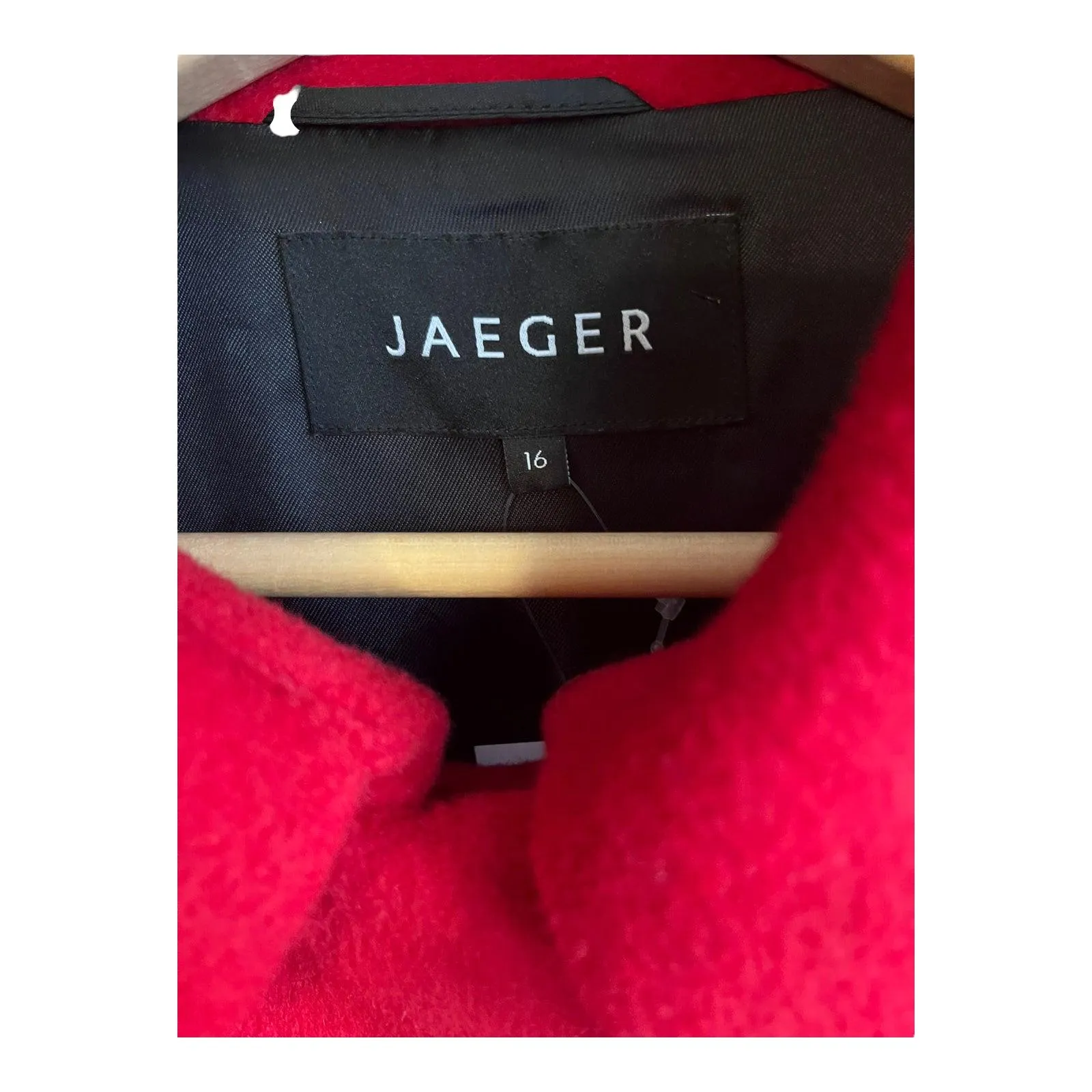 Jaeger Angora Wool Red Coat UK Size 16