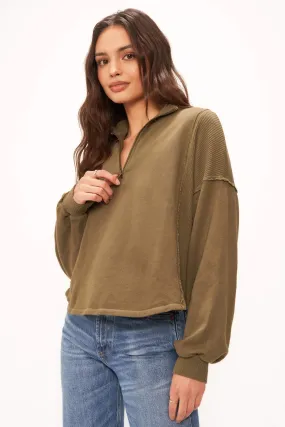 Jayde Seamed Half Zip Sweatshirt - Alpine Moss