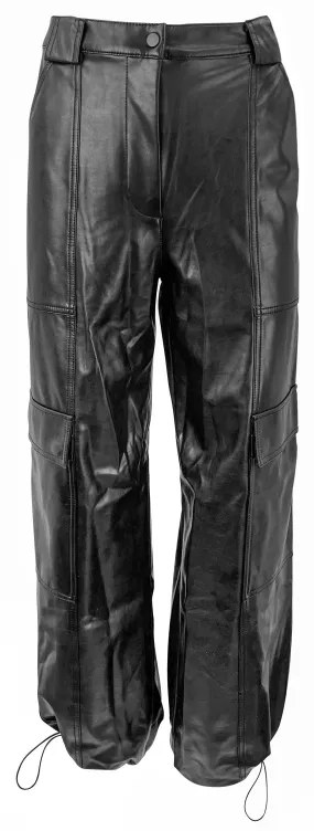 Jonathan Simkhai Vegan Leather Cargo Pants in Black