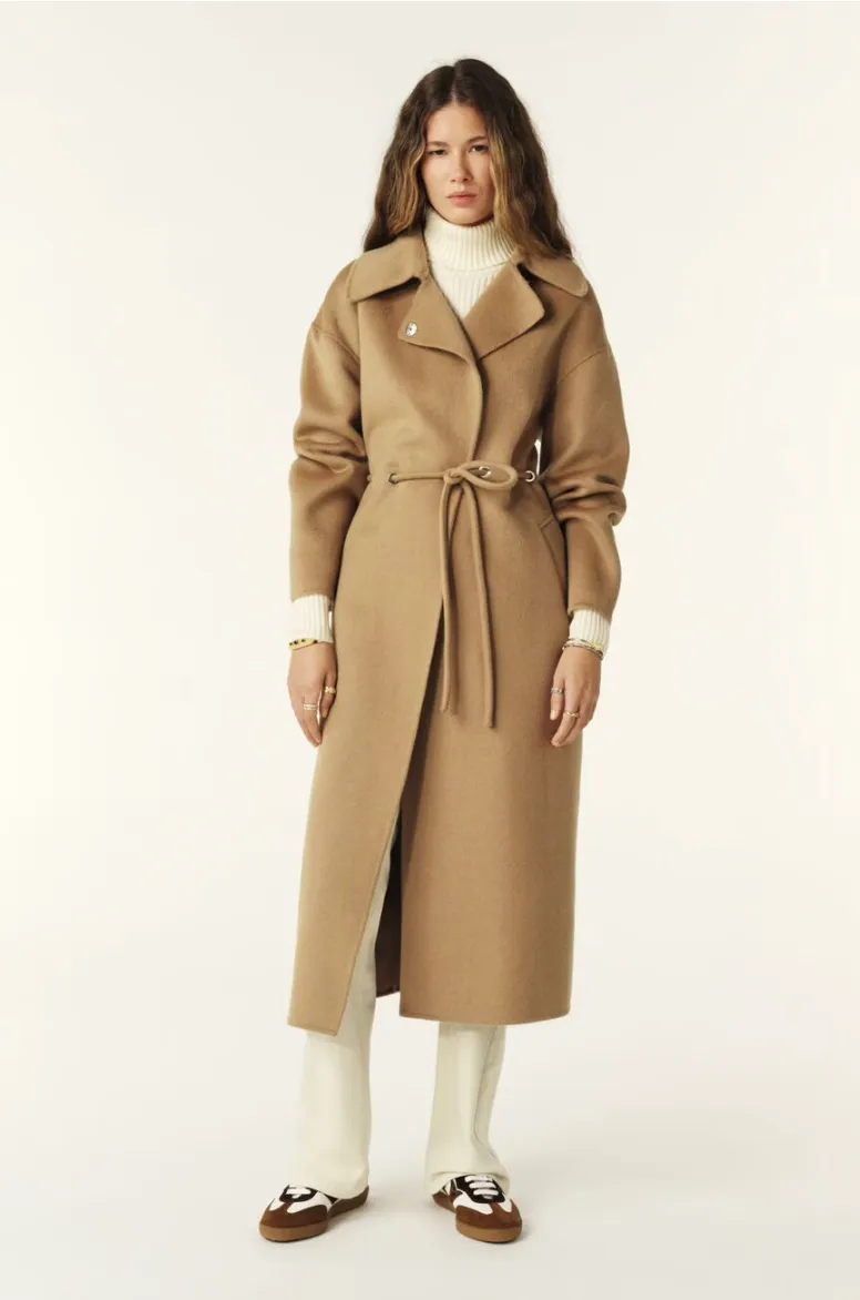 Kate Wool Drawstring Coat Camel