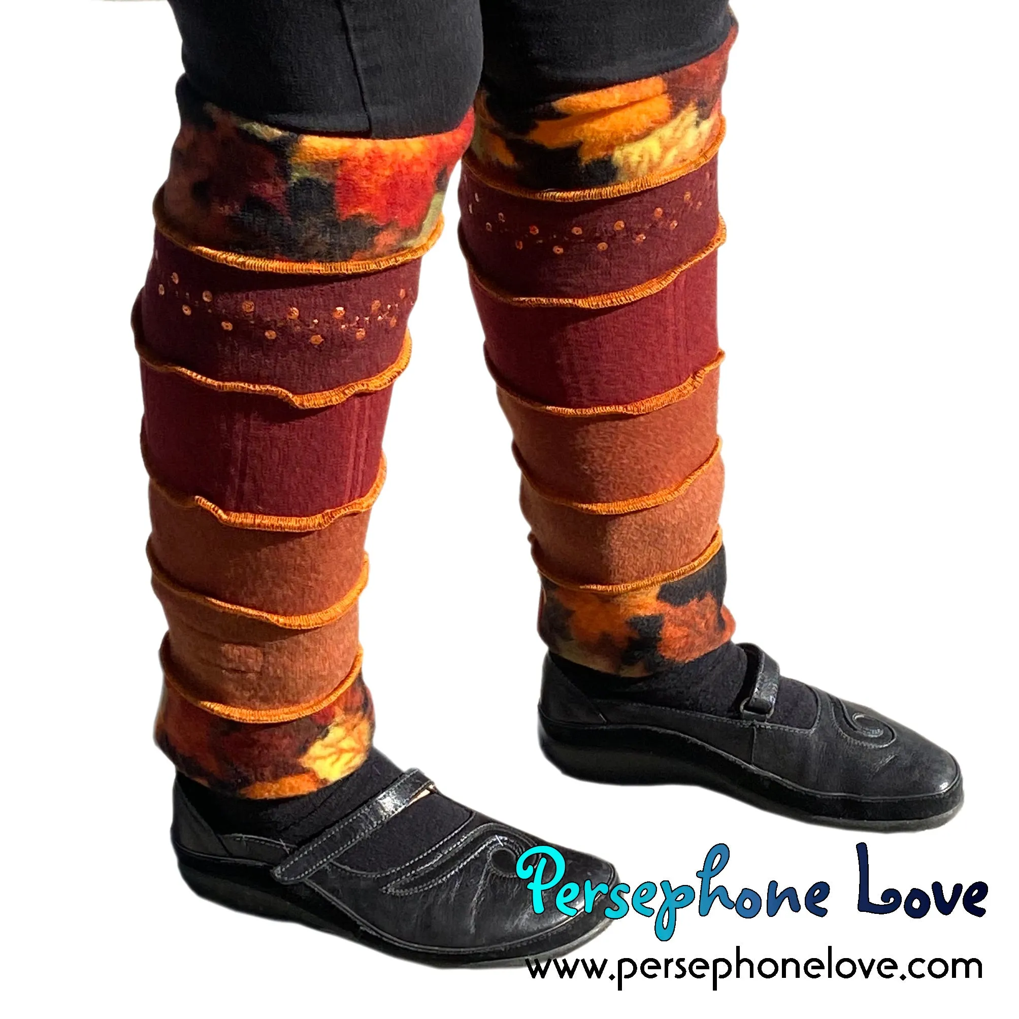 Katwise-inspired red orange felted 100% cashmere leg warmers-1488