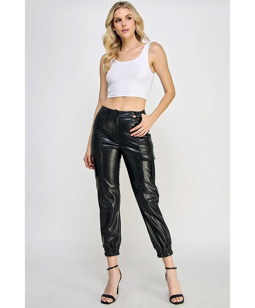 Lauren Leather Cargo Joggers