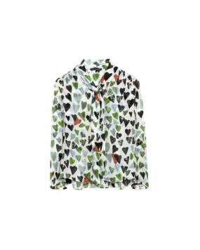 Luisa Cerano Little Heart Print Blouse