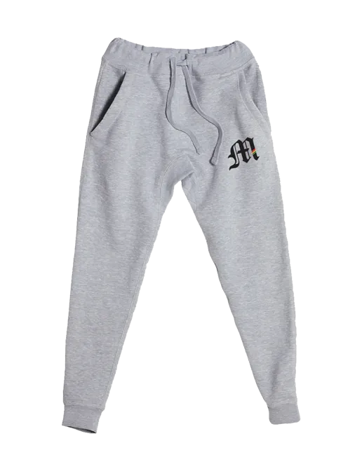 ‘M’ Logo Unisex Joggers (Heather Grey)