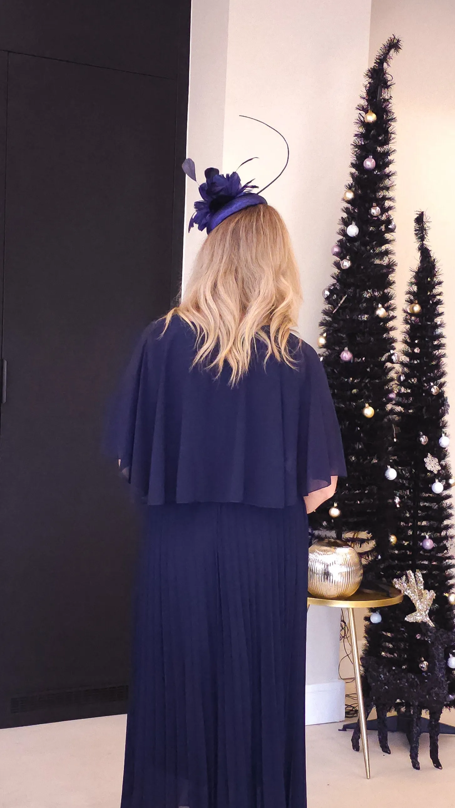 Mabel Cape Dress- Navy