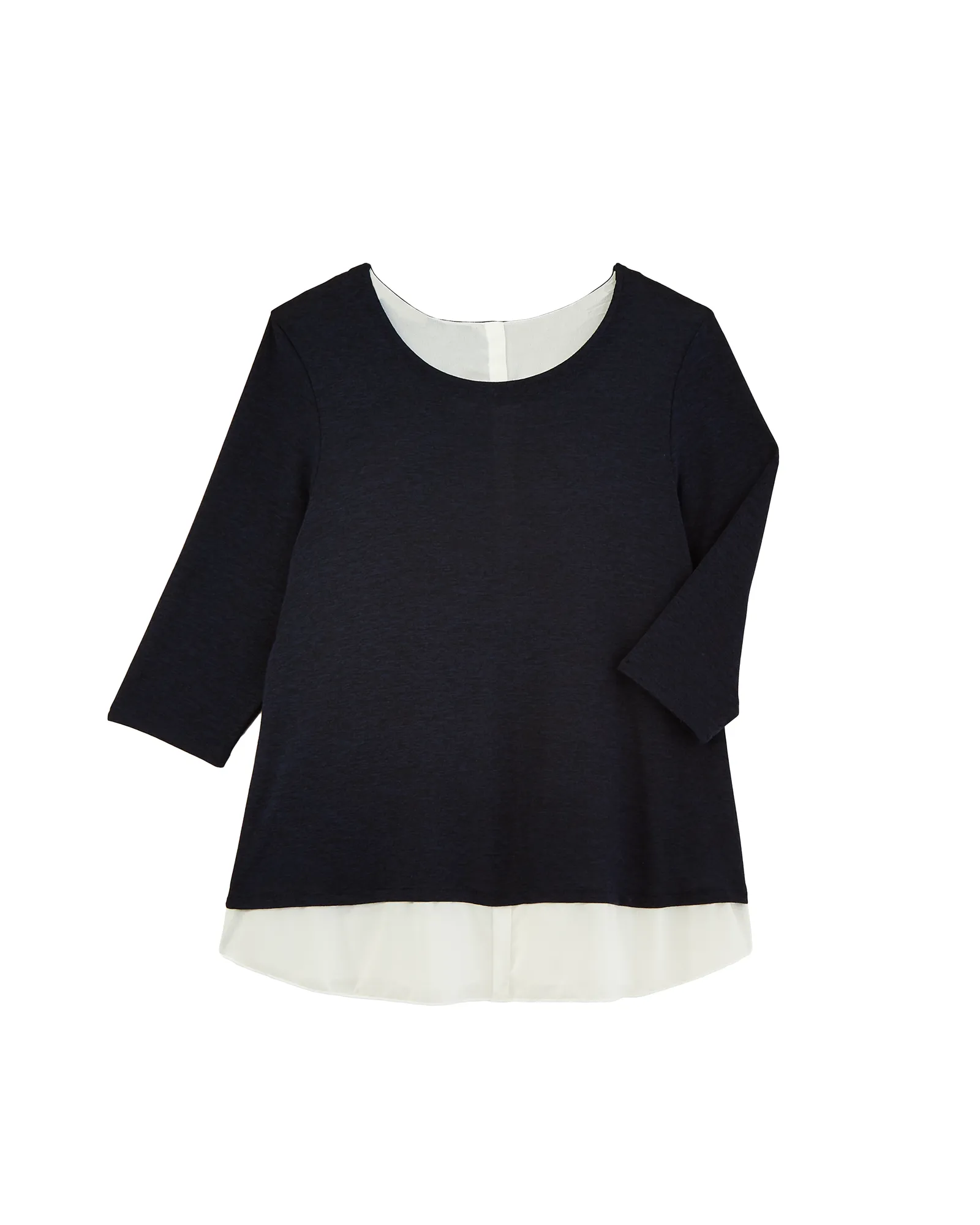 Maddison Knit Pull Over Top | Navy / White