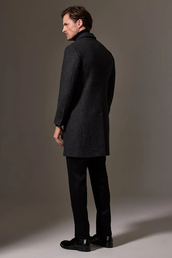 Maxwell Coat - Charcoal English Wool