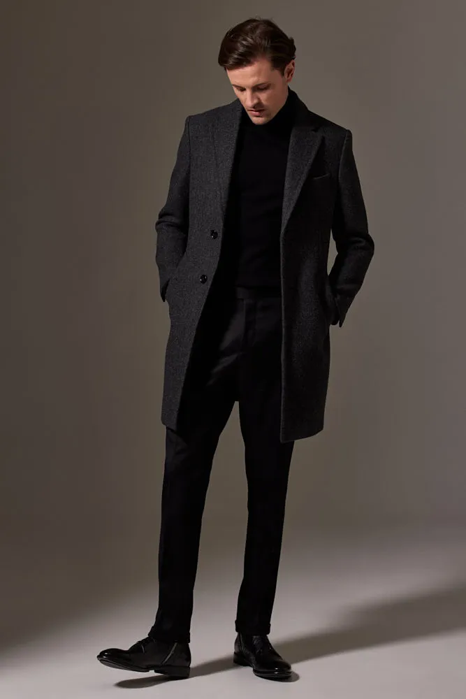 Maxwell Coat - Charcoal English Wool