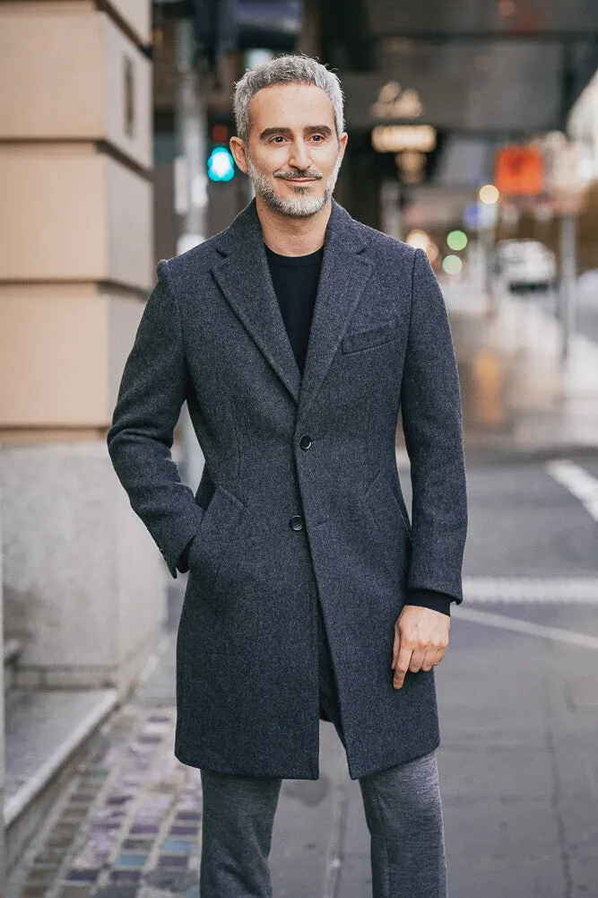 Maxwell Coat - Charcoal English Wool