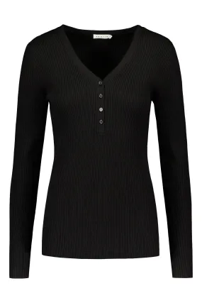 May Fitted Viscose Knit Top Black