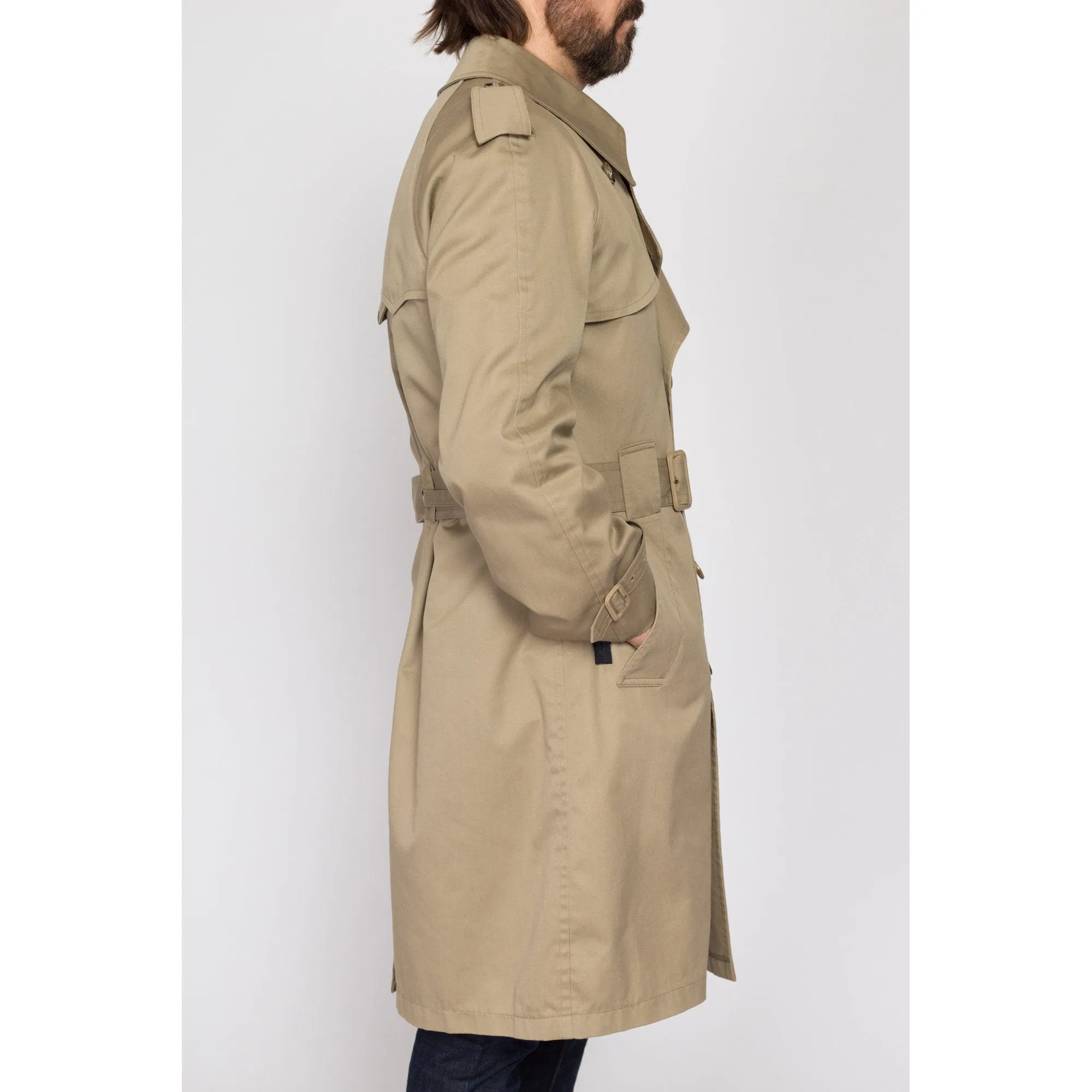 Medium 80s Misty Harbor Khaki Belted Trench Coat 42 Regular