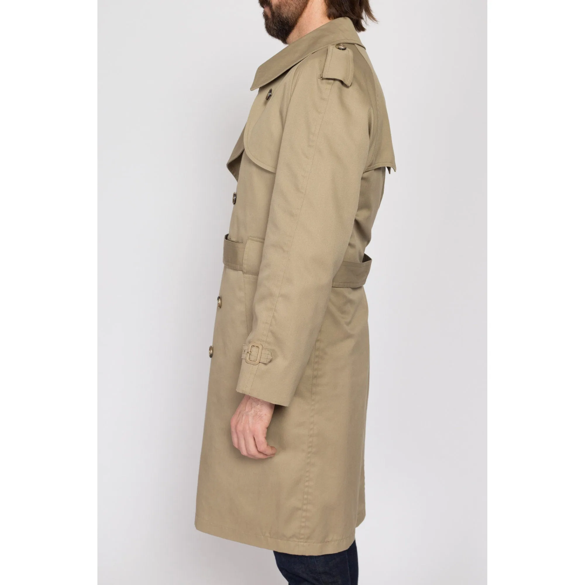 Medium 80s Misty Harbor Khaki Belted Trench Coat 42 Regular