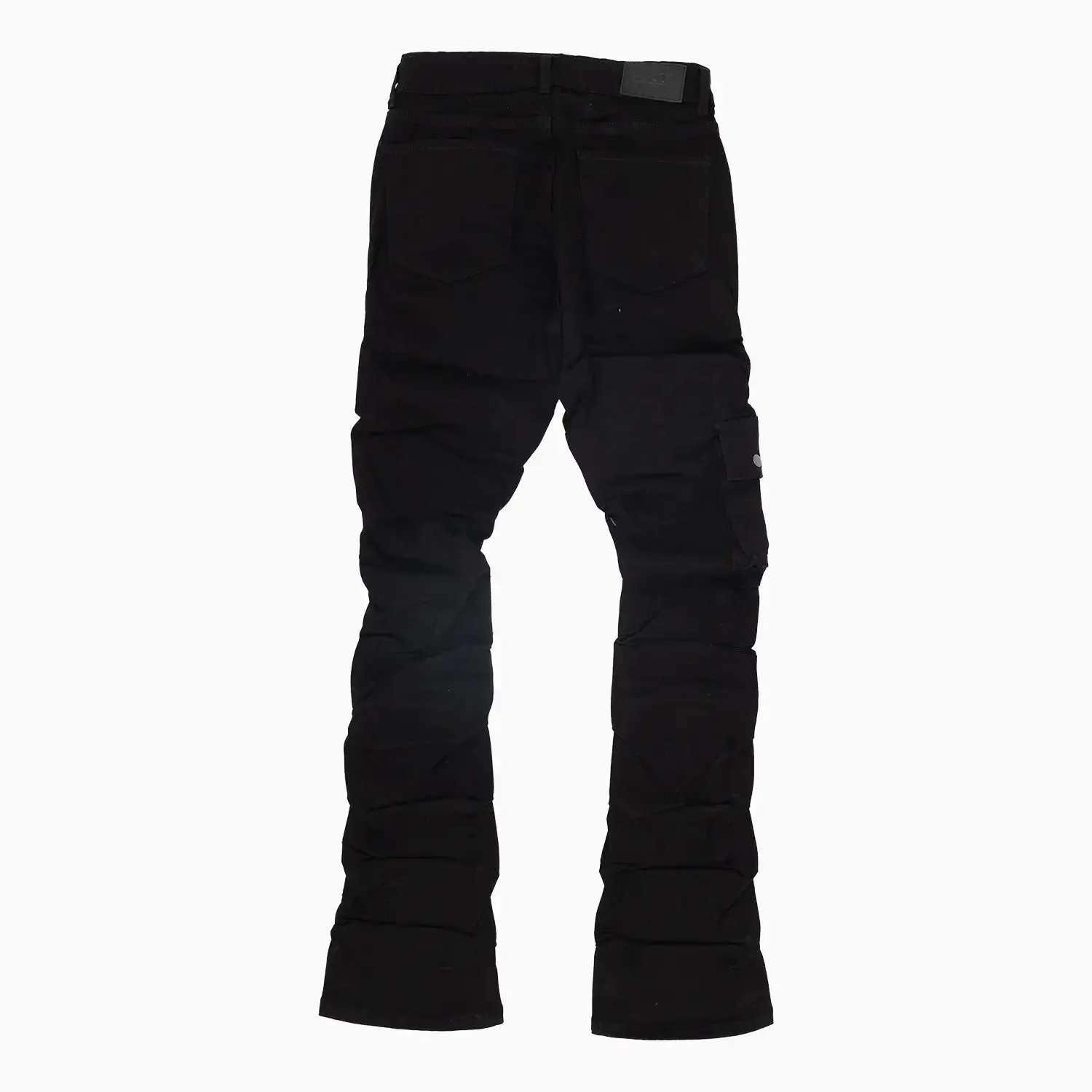 Men's Cargo Distressed Stacked Denim Pant