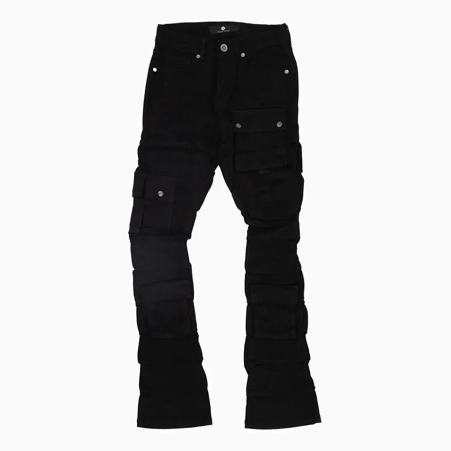 Men's Cargo Distressed Stacked Denim Pant