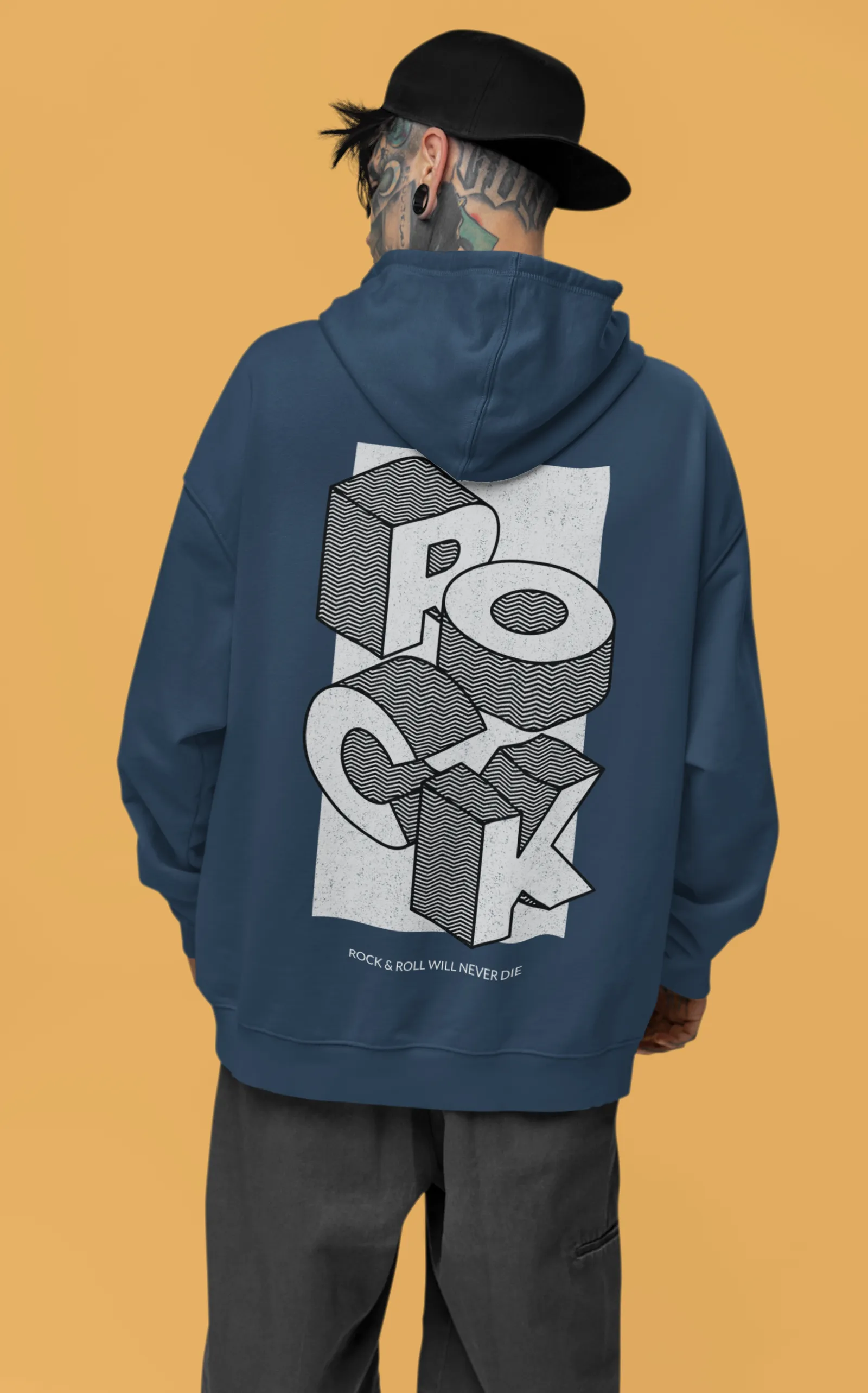 Men's Oversized Custom Hoodie in Cloud Burst Color