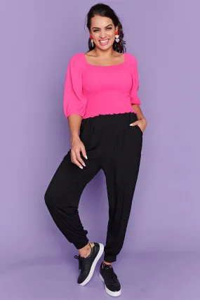 Misty Black Relaxed Pants