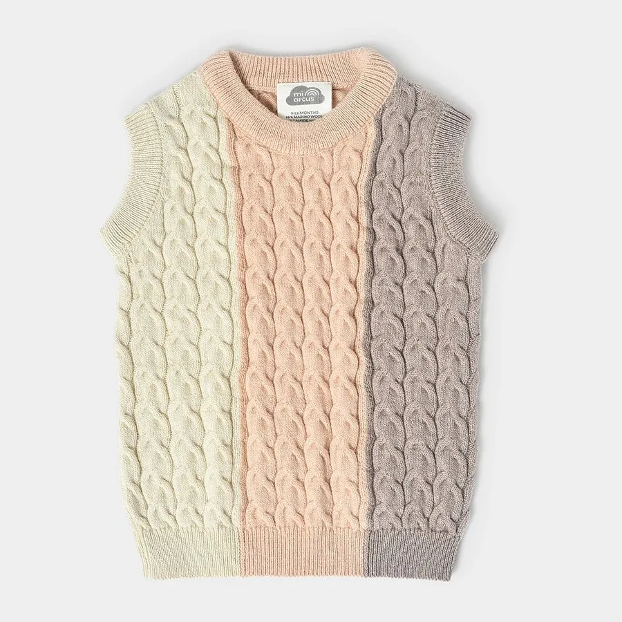 Misty Knitted Cream Sleeveless Sweater