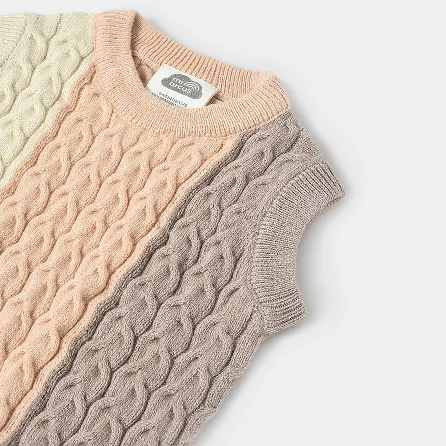 Misty Knitted Cream Sleeveless Sweater